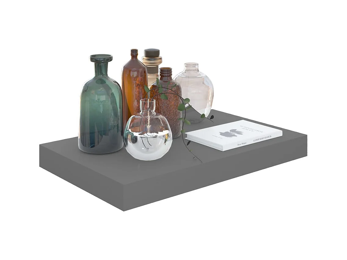 Estante flotante de pared 2 uds Gris brillo 40x23x3,8 cm MDF