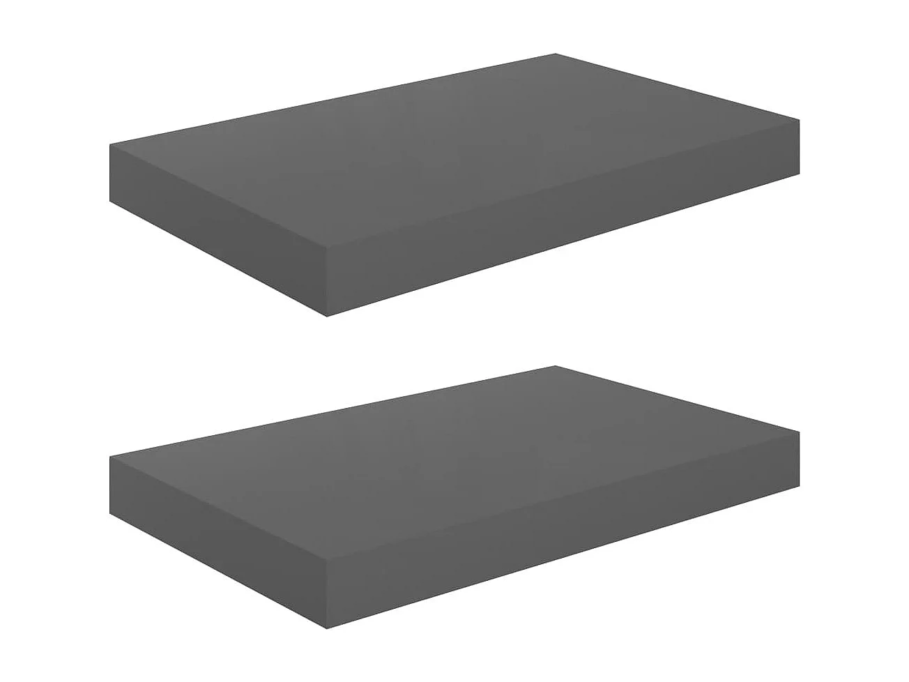 Étagère murale flottante 2 pcs Gris brillant 40x23x3,8 cm MDF