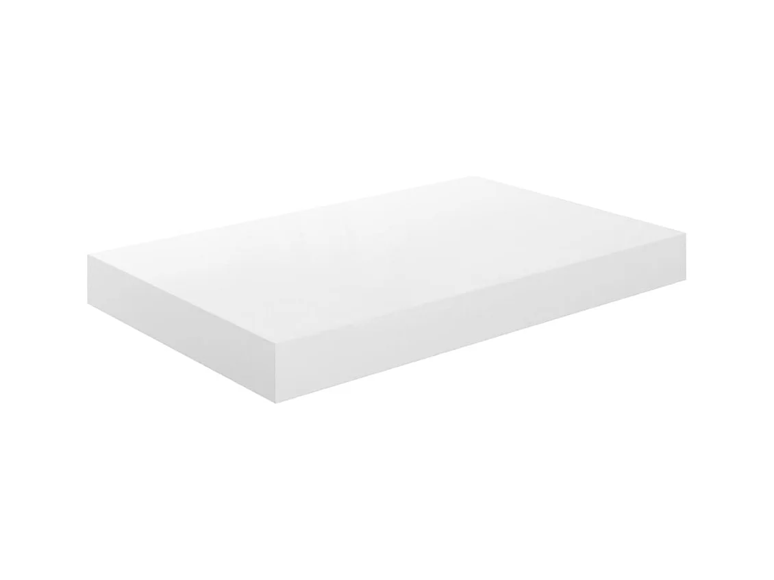 Mensola da parete sospesa 4 pezzi Bianco lucido 40x23x3,8 cm MDF