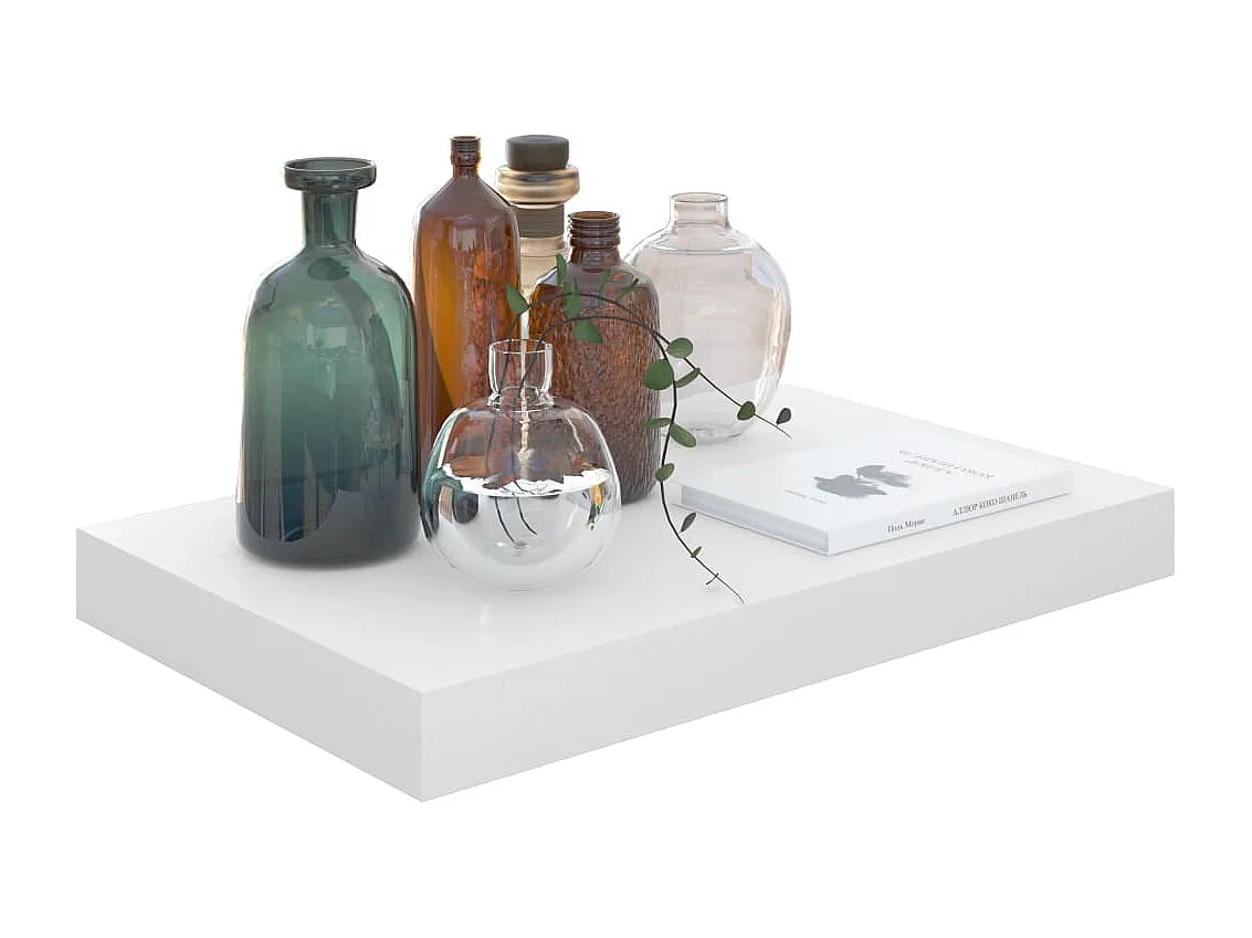 Estantería flotante de pared 4 piezas Blanco Brillo 40x23x3,8 cm MDF