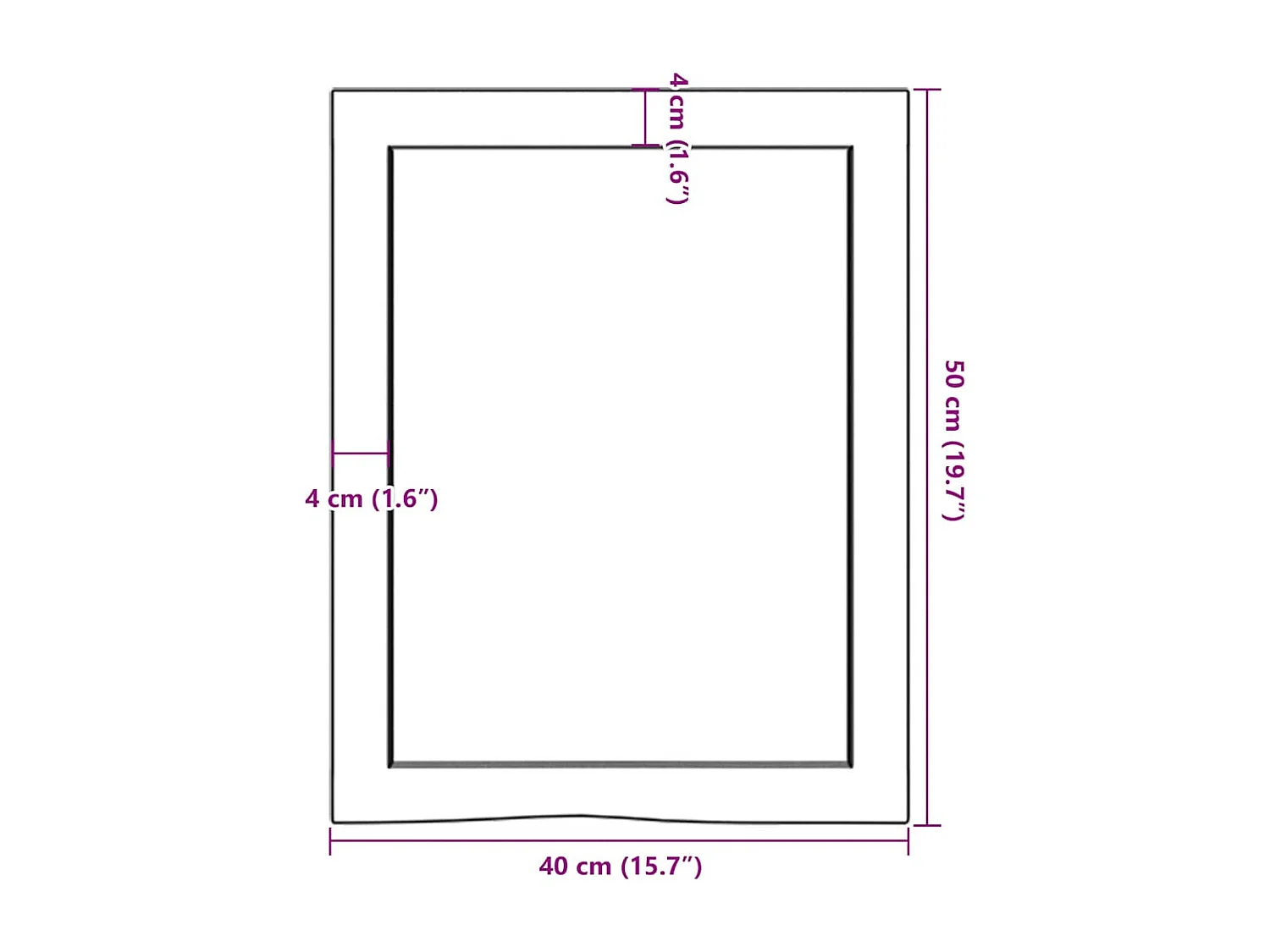 Étagère murale 40x50x(2-4)cm bois de chêne massif non traité