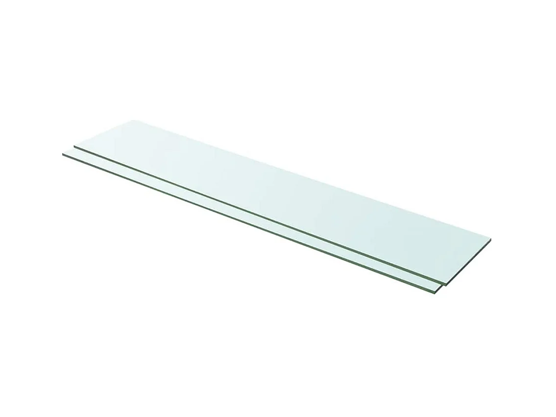 Panneaux d'étagère 2 pcs Verre Transparent 100 x 20 cm