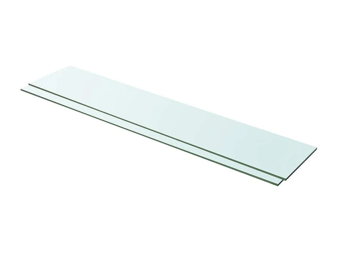 Panneaux d'étagère 2 pcs Verre Transparent 100 x 20 cm
