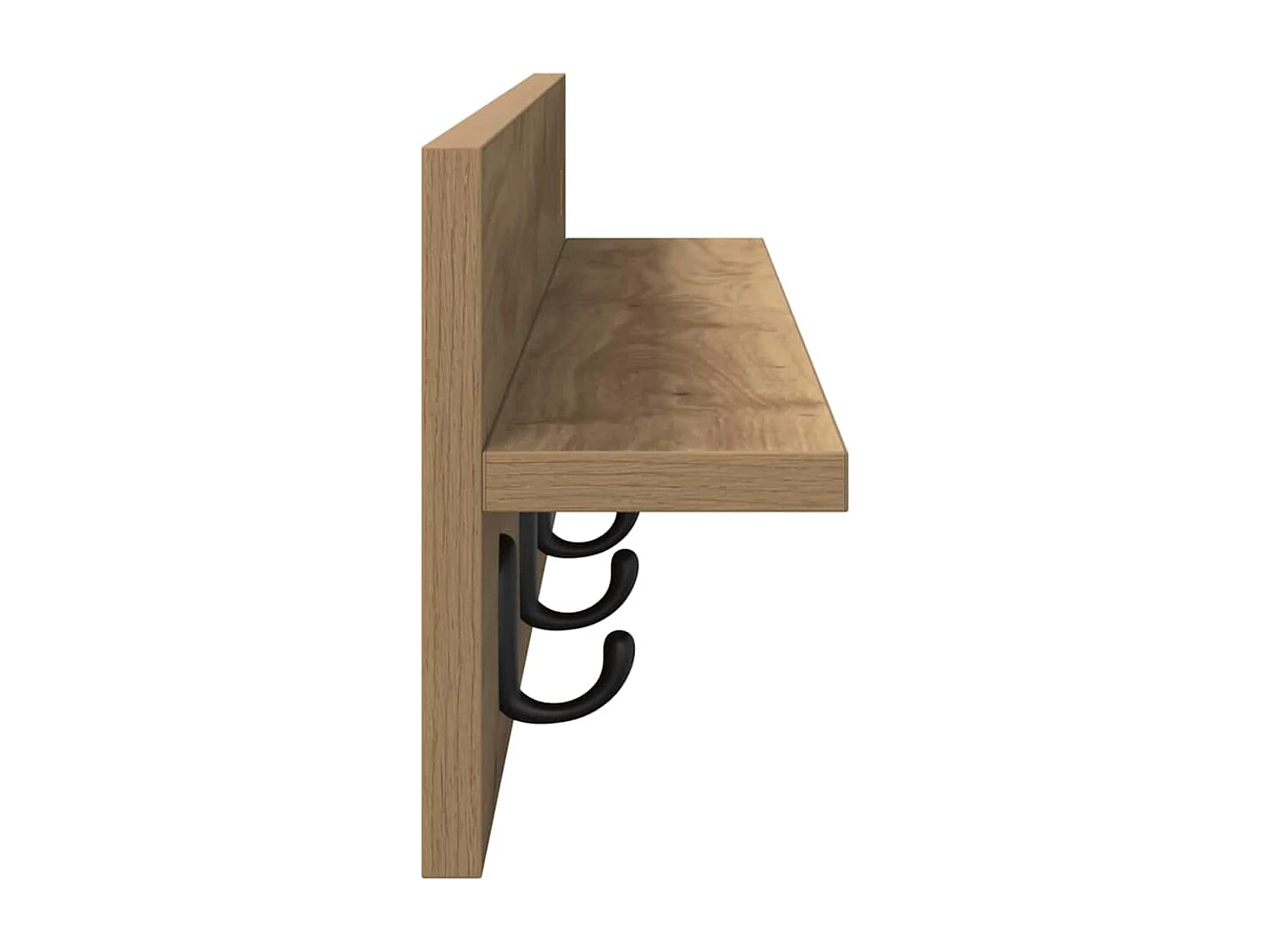 Porte-manteau mural chêne artisanal 80 x 10.5 x 18 cm