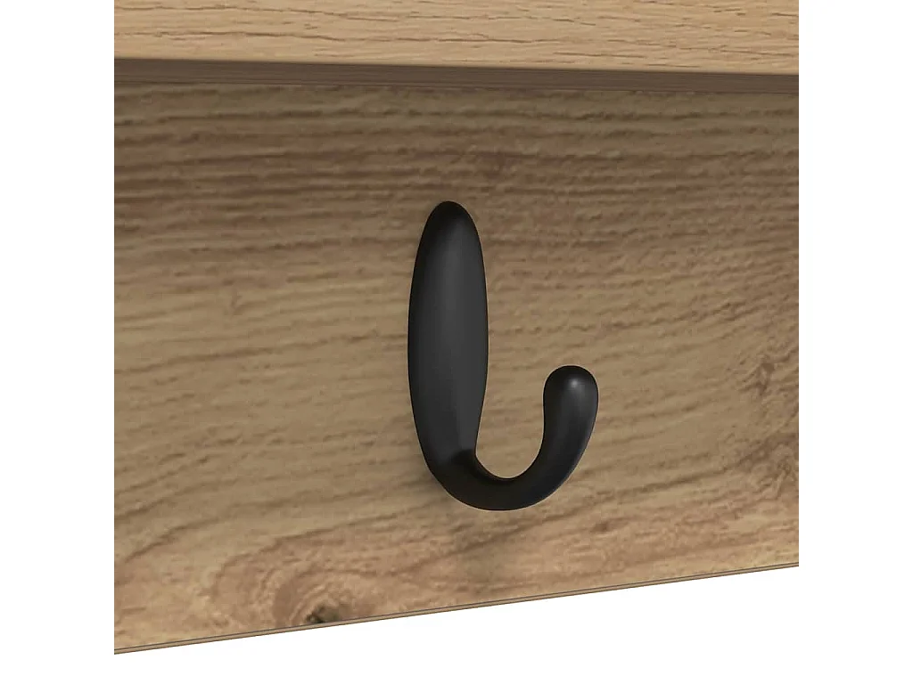 Porte-manteau mural chêne artisanal 80 x 10.5 x 18 cm