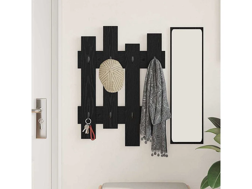 Appendiabiti da parete Rovere nero 60 x 3 x 82 cm Legno ingegnerizzato