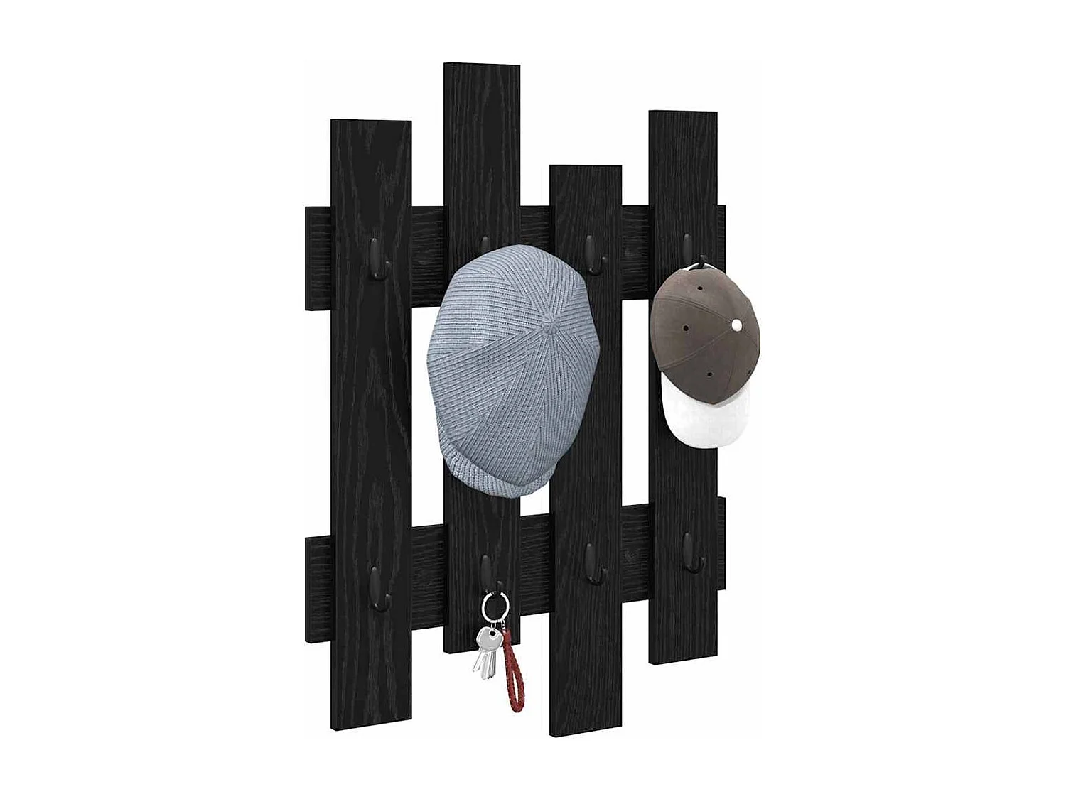 Porte-manteau mural Chêne noir 60 x 3 x 82 cm Bois d'ingénierie
