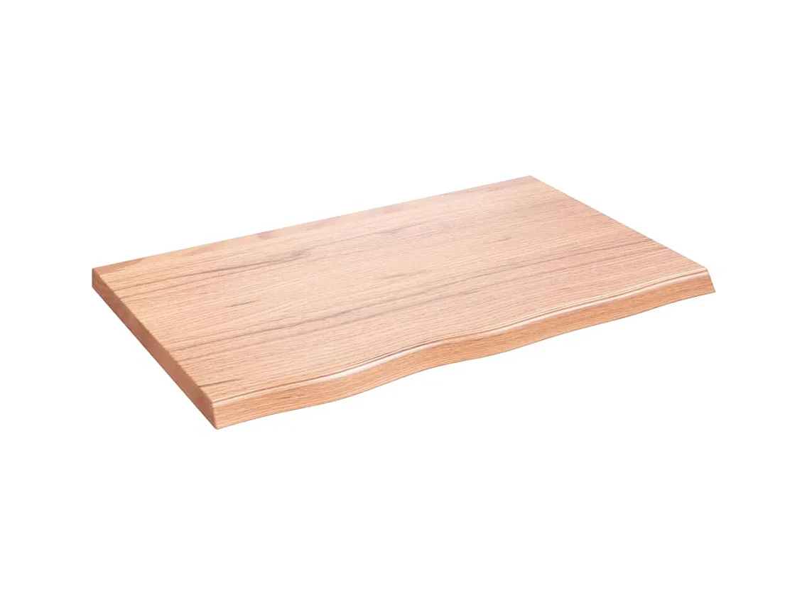 Estante de pared marrón claro en madera maciza de roble tratado