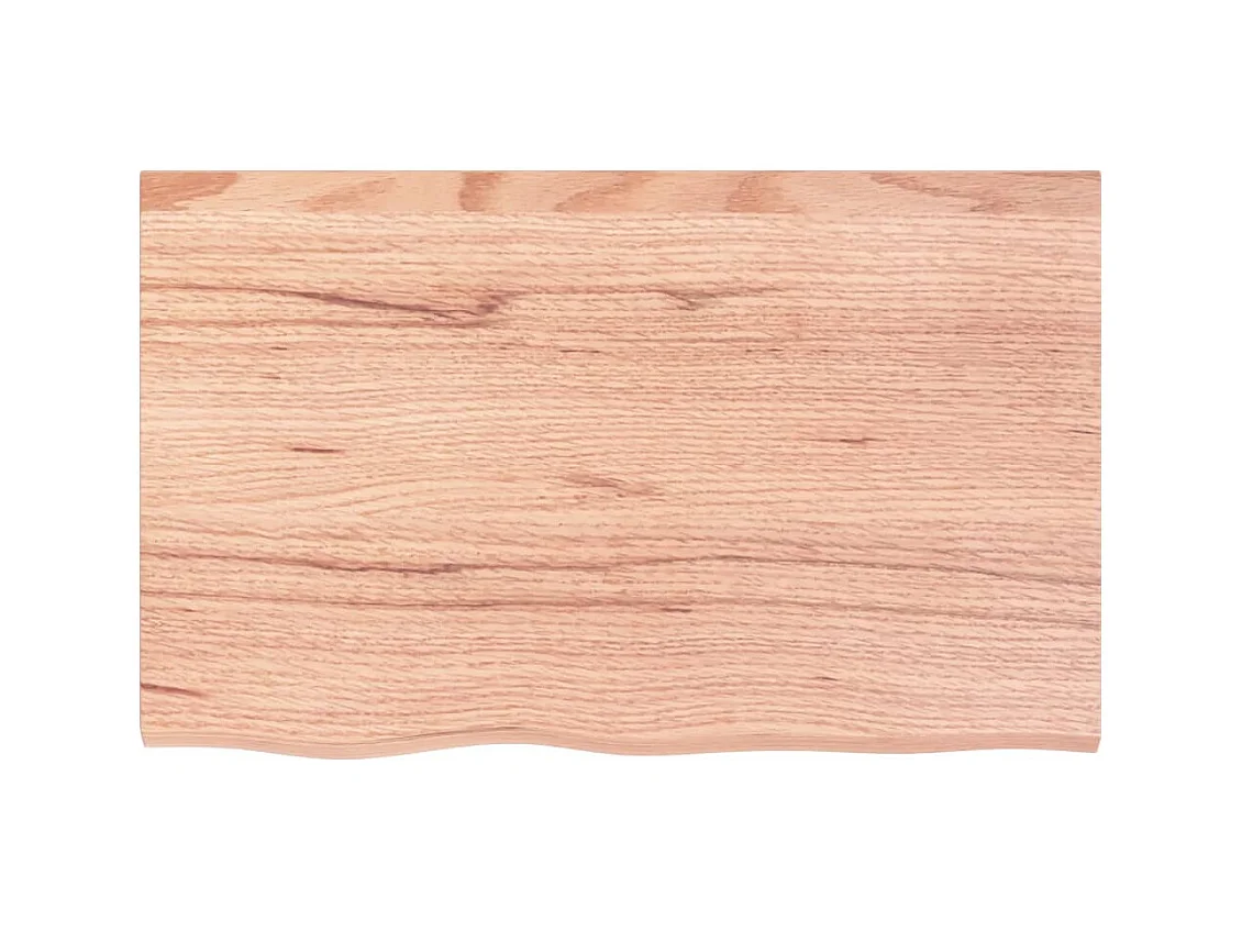 Estante de pared marrón claro en madera maciza de roble tratado