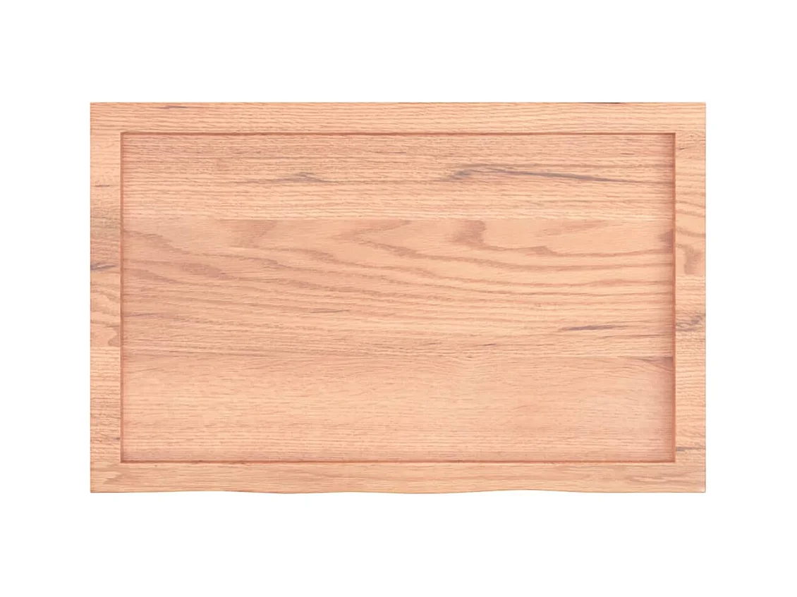 Estante de pared marrón claro en madera maciza de roble tratado