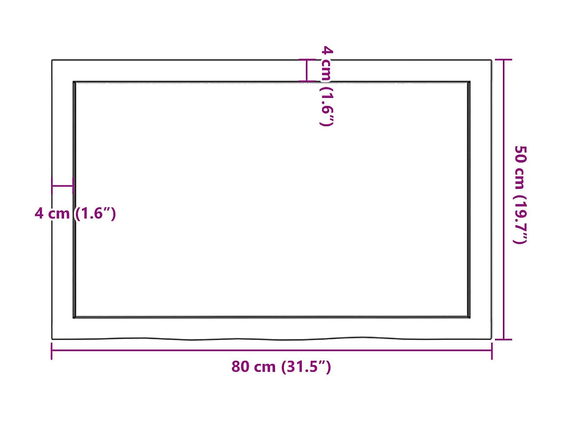 Estante de pared marrón claro en madera maciza de roble tratado