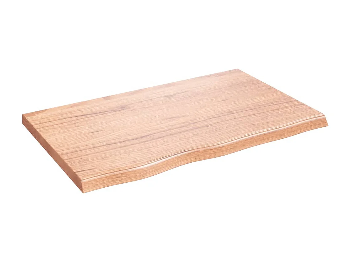 Étagère murale marron clair bois chêne massif traité