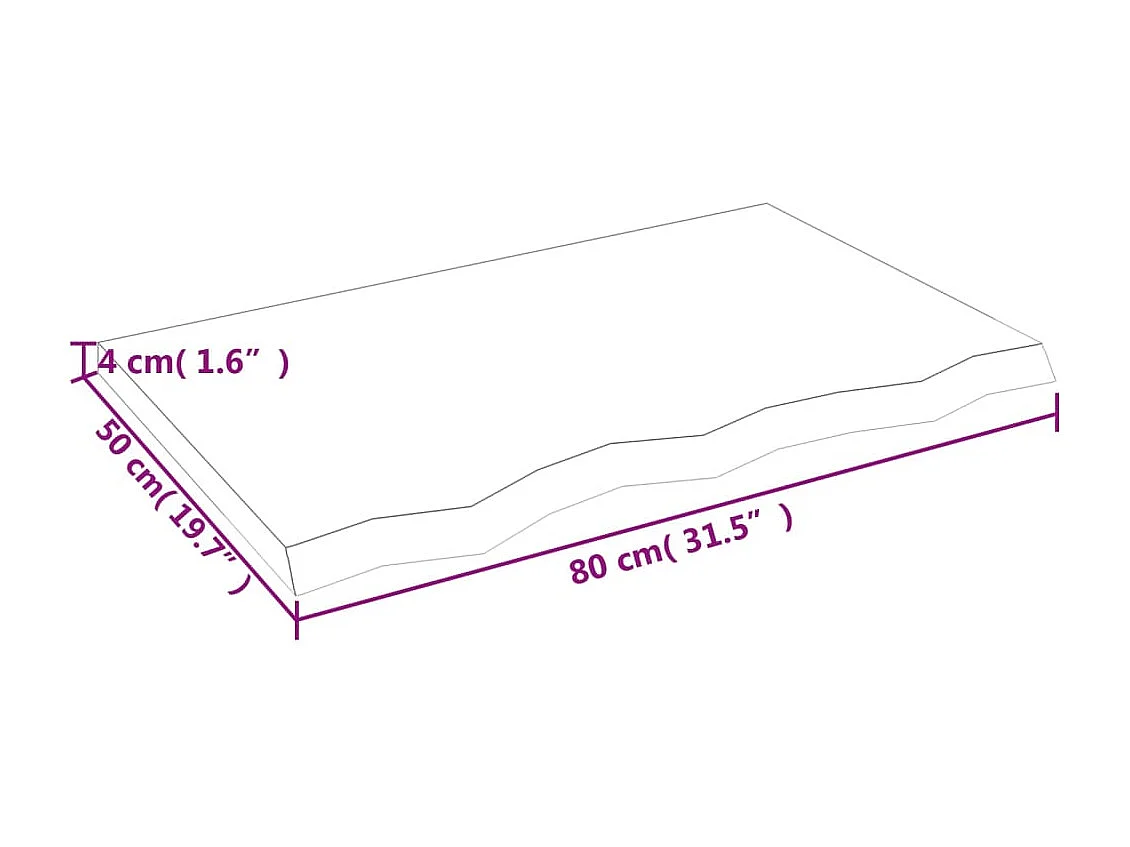 Étagère murale marron clair bois chêne massif traité