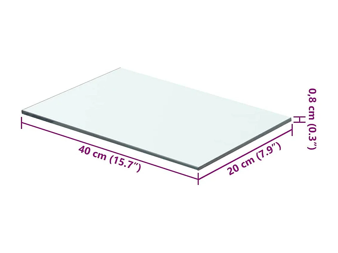 Panneaux d'étagère 2 pcs Verre Transparent 40 x 20 cm