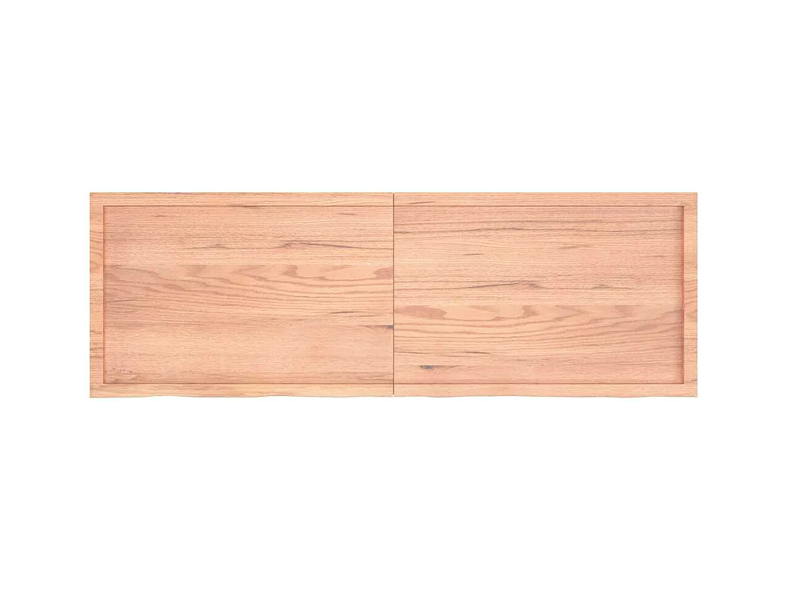 Estante de pared marrón claro en madera maciza de roble tratado