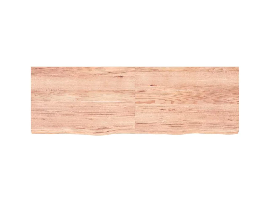 Estante de pared marrón claro en madera maciza de roble tratado