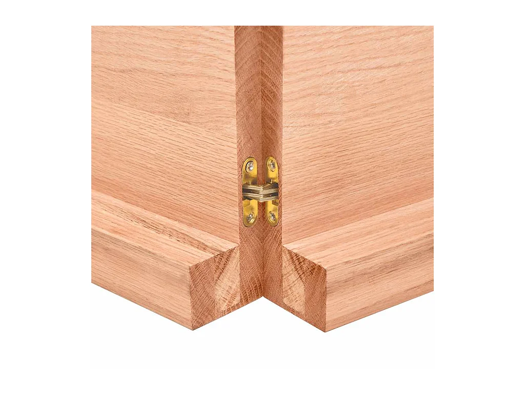 Estante de pared marrón claro en madera maciza de roble tratado