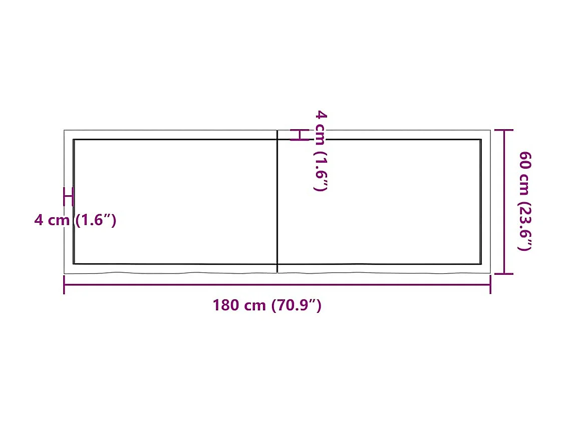 Estante de pared marrón claro en madera maciza de roble tratado