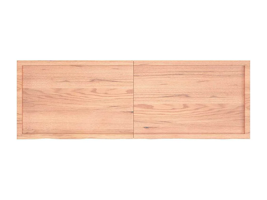 Estante de pared marrón claro en madera maciza de roble tratado