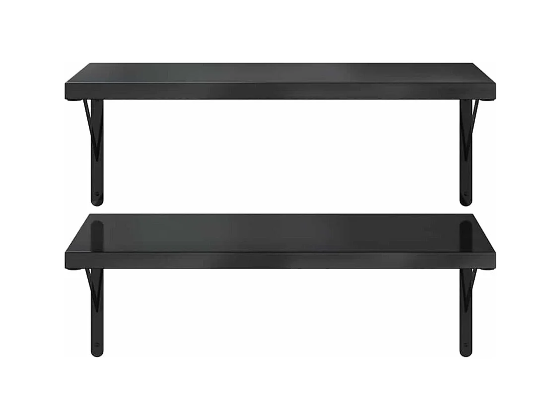 Mensole da parete 2 pezzi 75x40 cm acciaio inox nero