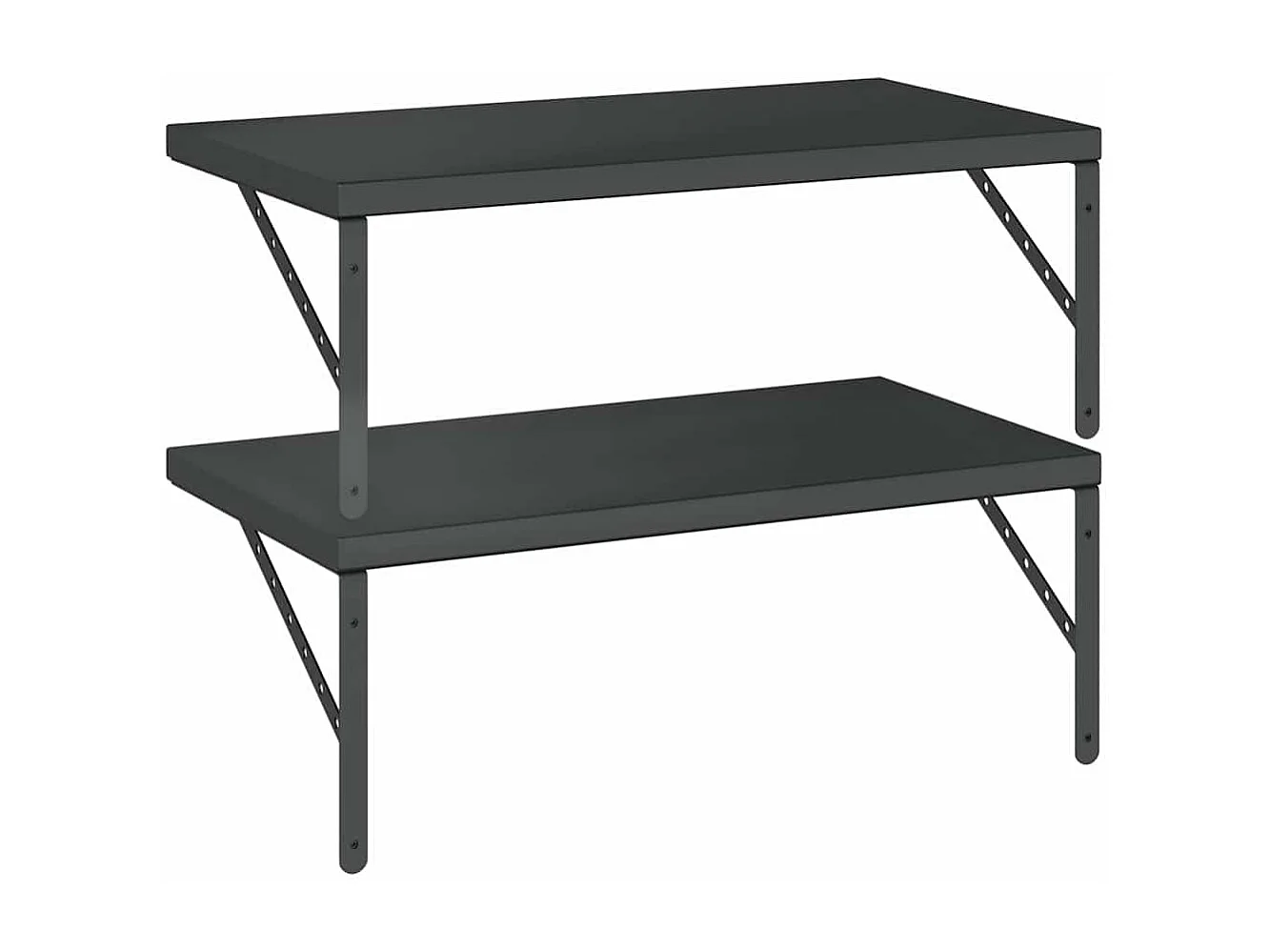 Mensole da parete 2 pezzi 75x40 cm acciaio inox nero