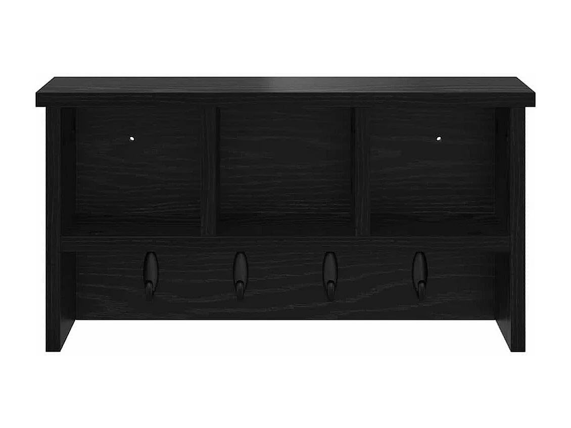 Wandkapstok met plank Zwart eiken 50 x 16 x 26 cm