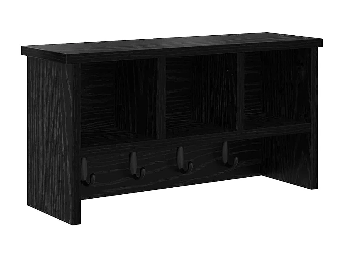 Wandkapstok met plank Zwart eiken 50 x 16 x 26 cm