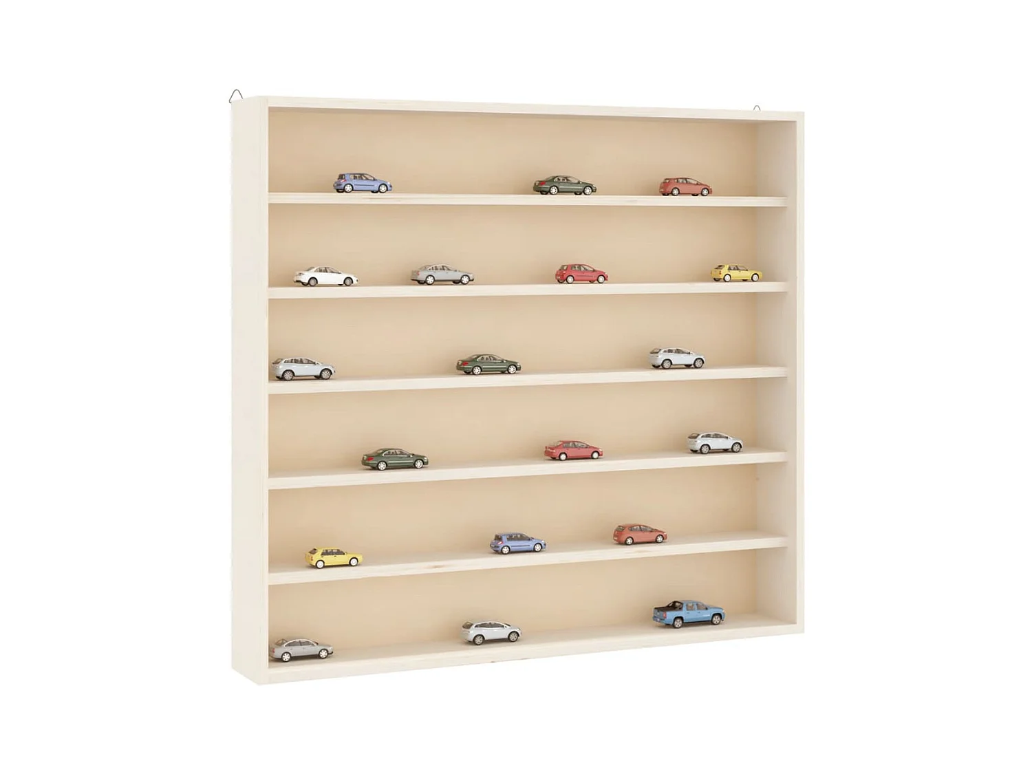 Vetrina espositiva in legno con 6 ripiani 60x8,5x55 cm