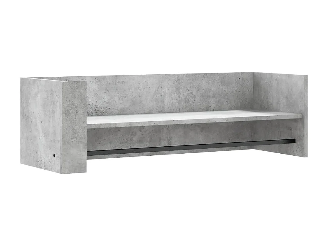 Estantería de pared de hormigón gris 100x35x30,5 cm madera de ingeniería