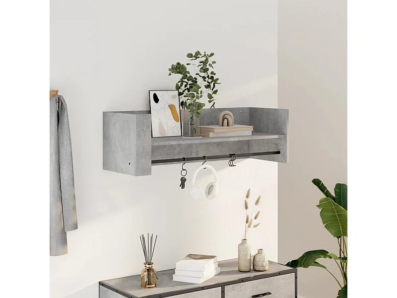 Mensola da parete grigio cemento 100x35x30,5 cm in legno ingegnerizzato