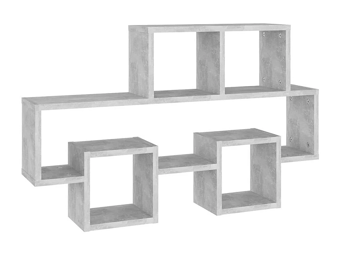 Autovormige wandplank Betongrijs Technisch hout