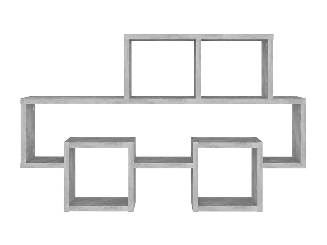 Autovormige wandplank Betongrijs Technisch hout