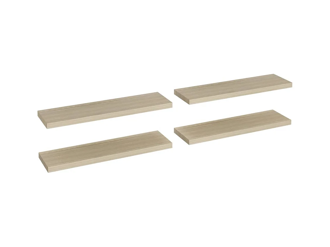 Estantes de pared flotantes 4 piezas roble 90x23,5x3,8 cm MDF