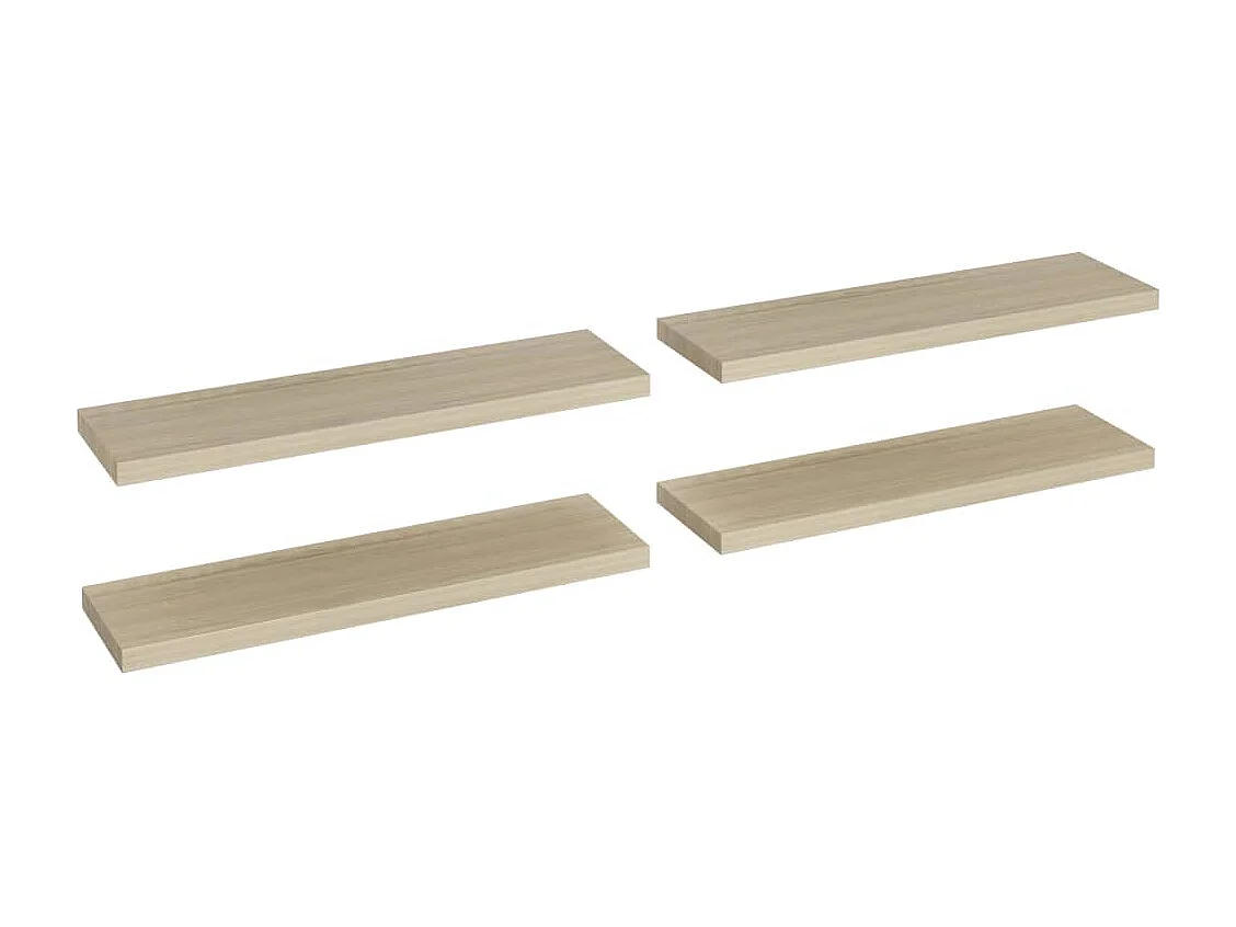 Estantes de pared flotantes 4 piezas roble 90x23,5x3,8 cm MDF