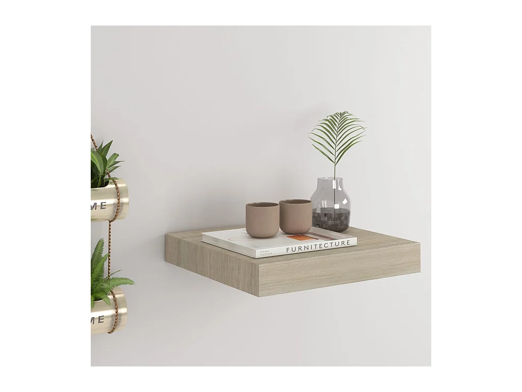 Schwebendes Wandregal Eiche 23x23,5x3,8 cm MDF