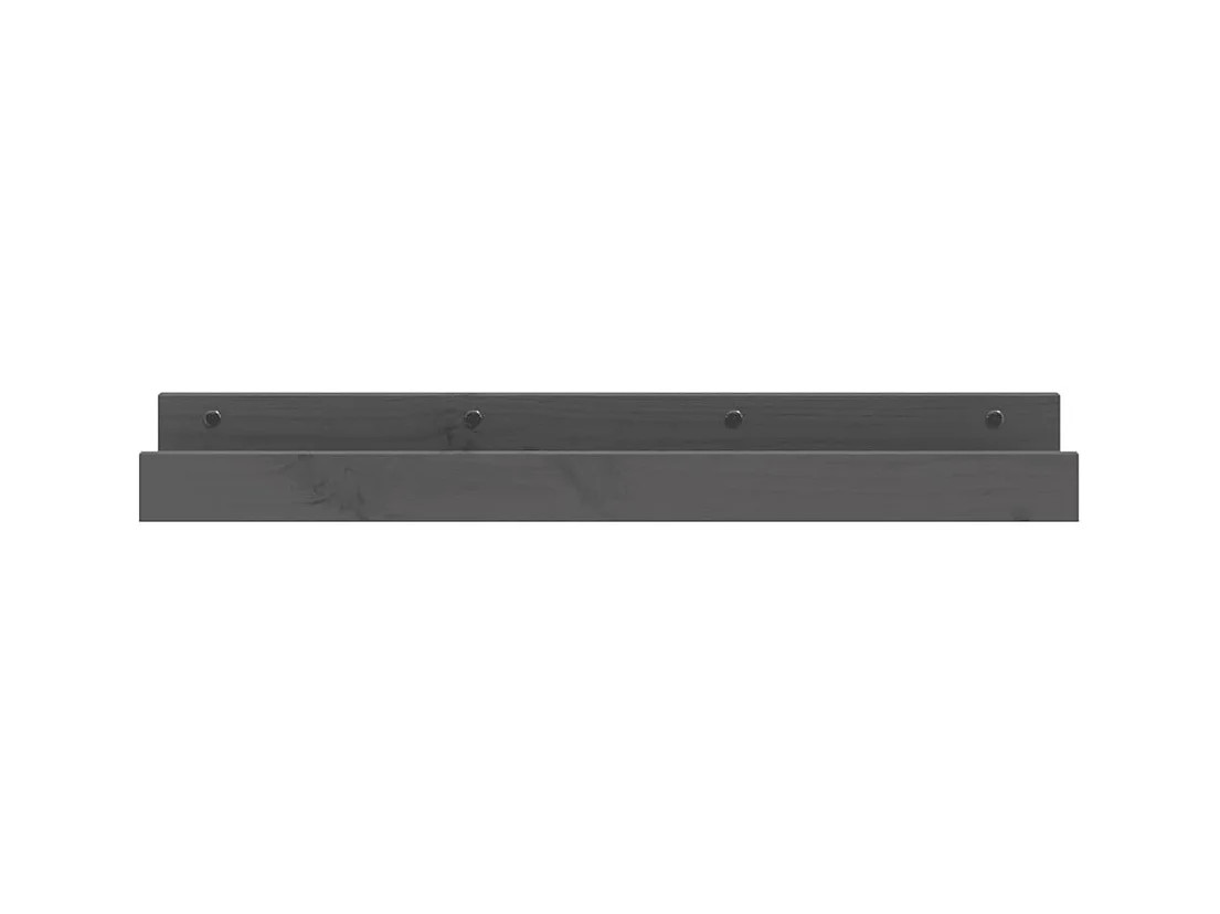 Estantes de pared 2 uds Gris 80x12x9 cm Madera maciza de pino