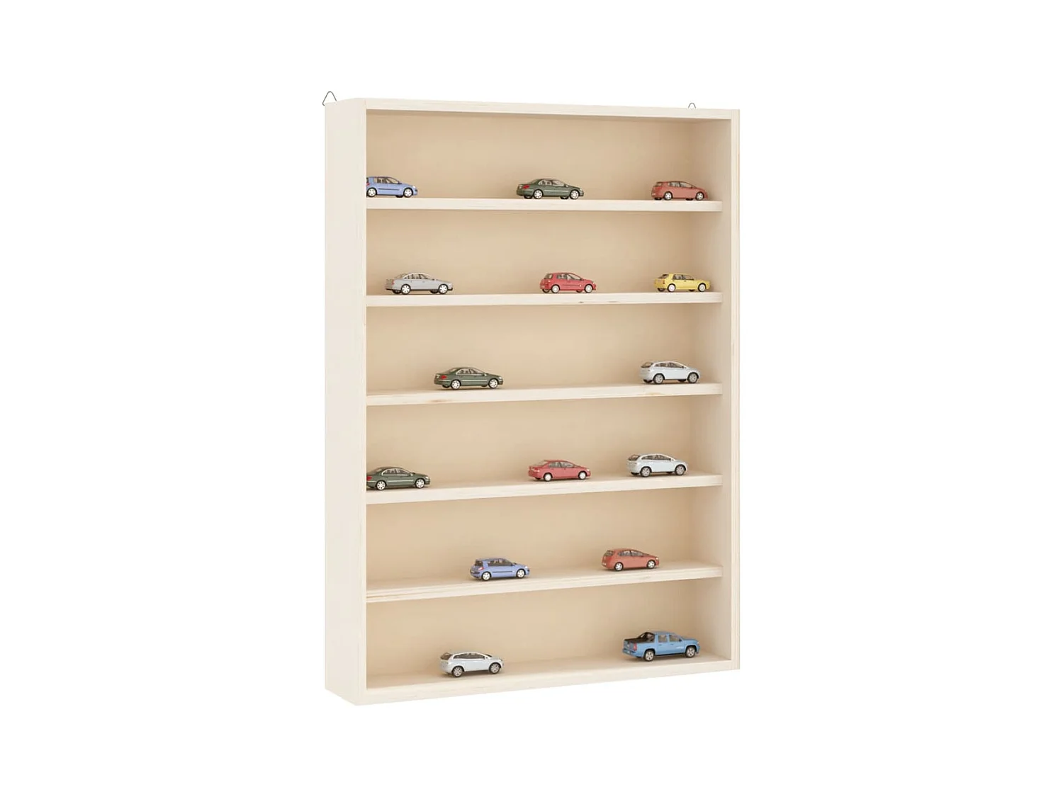 Vitrine de collection en bois avec 6 étagères 40x8,5x55 cm