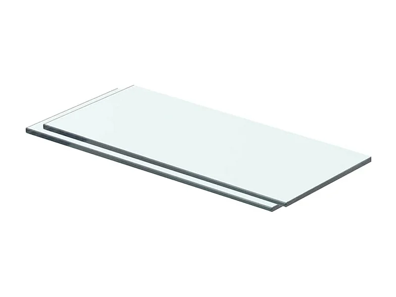Plankpanelen 2 stuks Transparant glas 40 x 12 cm