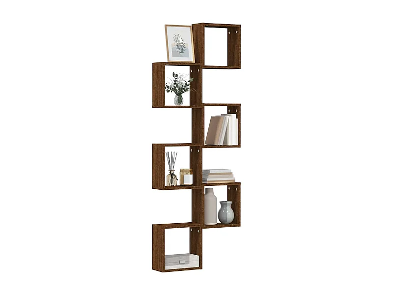 Étagères murales sous forme cube 6 pcs chêne marron 30x15x30cm