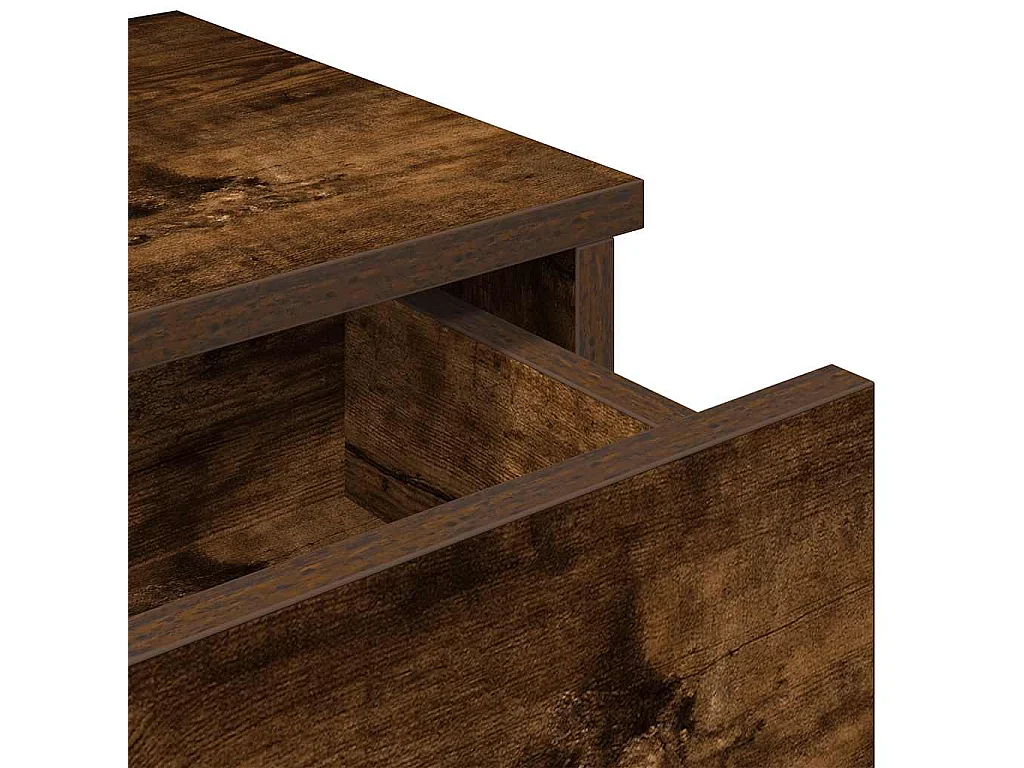 Estante de pared con cajones de madera de ingeniería de roble ahumado