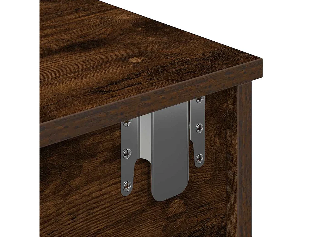 Estante de pared con cajones de madera de ingeniería de roble ahumado