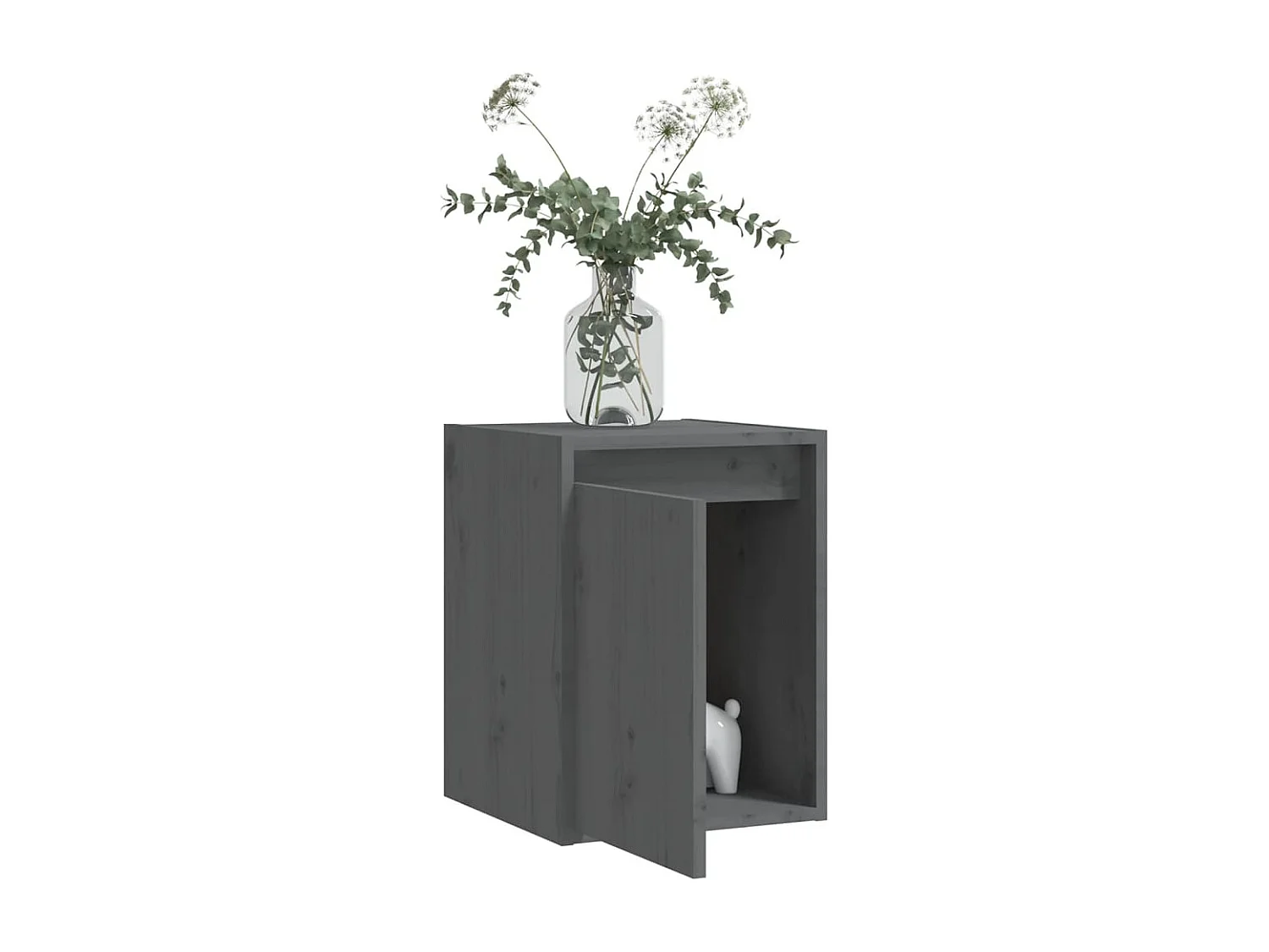 Armoires murales 2 pcs Gris 30x30x40 cm Bois de pin massif