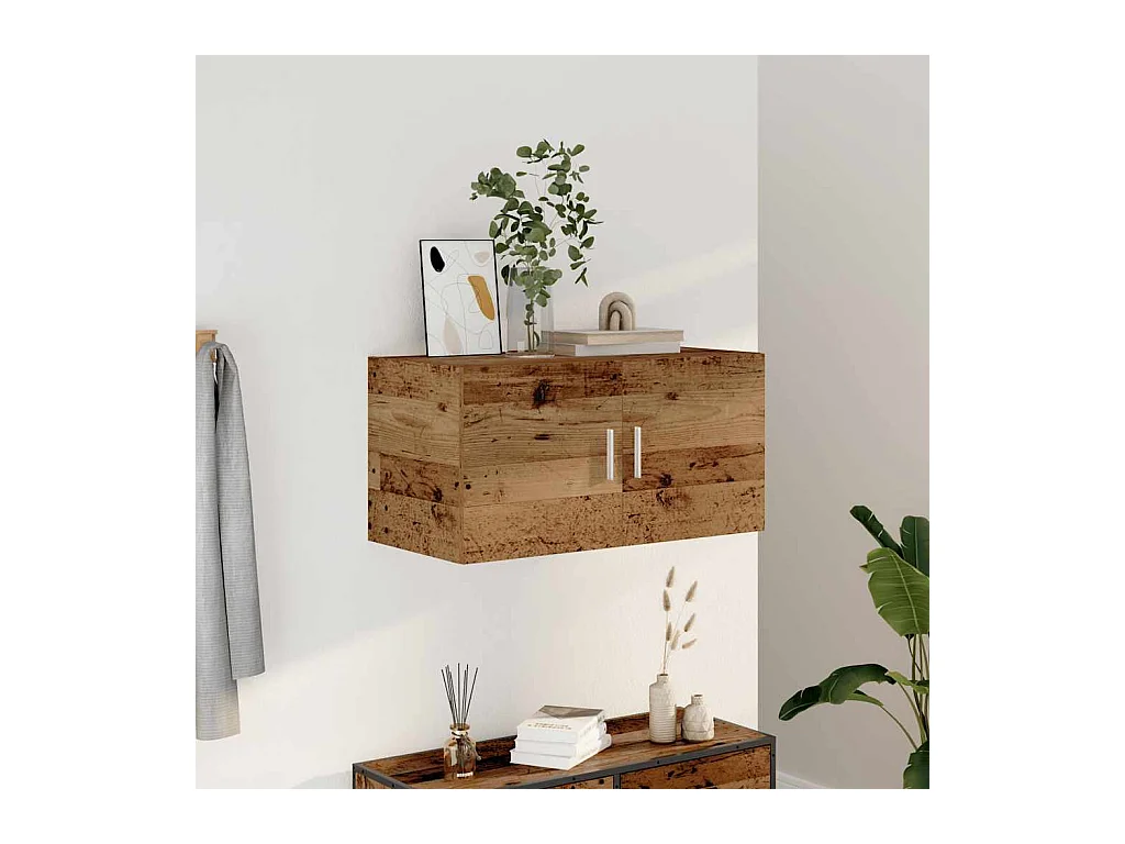 Meuble mural vieux bois 80x39x40 cm bois d'ingénierie