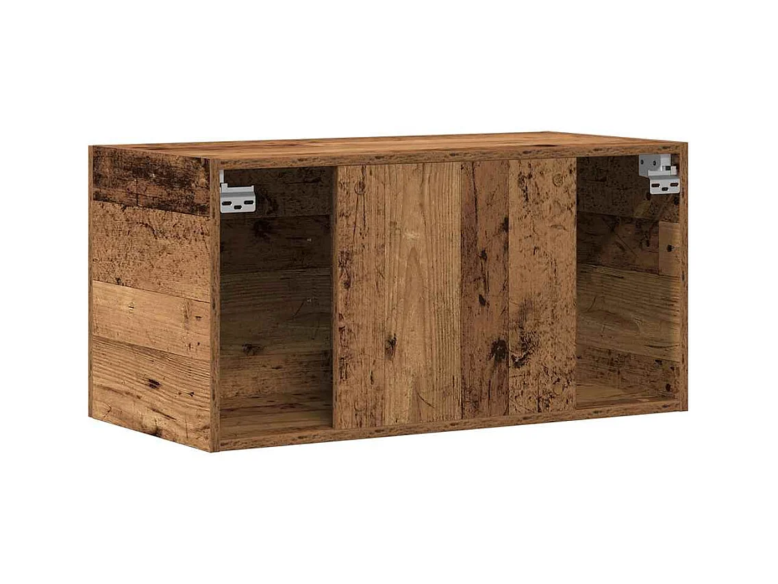 Meuble mural vieux bois 80x39x40 cm bois d'ingénierie