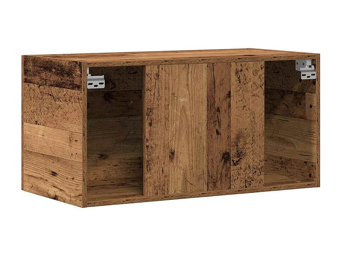 Meuble mural vieux bois 80x39x40 cm bois d'ingénierie