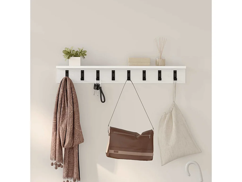 Porte-manteau mural Blanc 80 x 10.5 x 10.5 cm Bois d'ingénierie