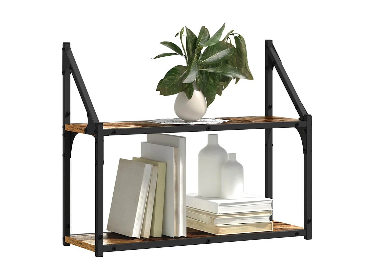 Estante de pared de madera antigua 60 x 21 x 51 cm Madera de ingeniería