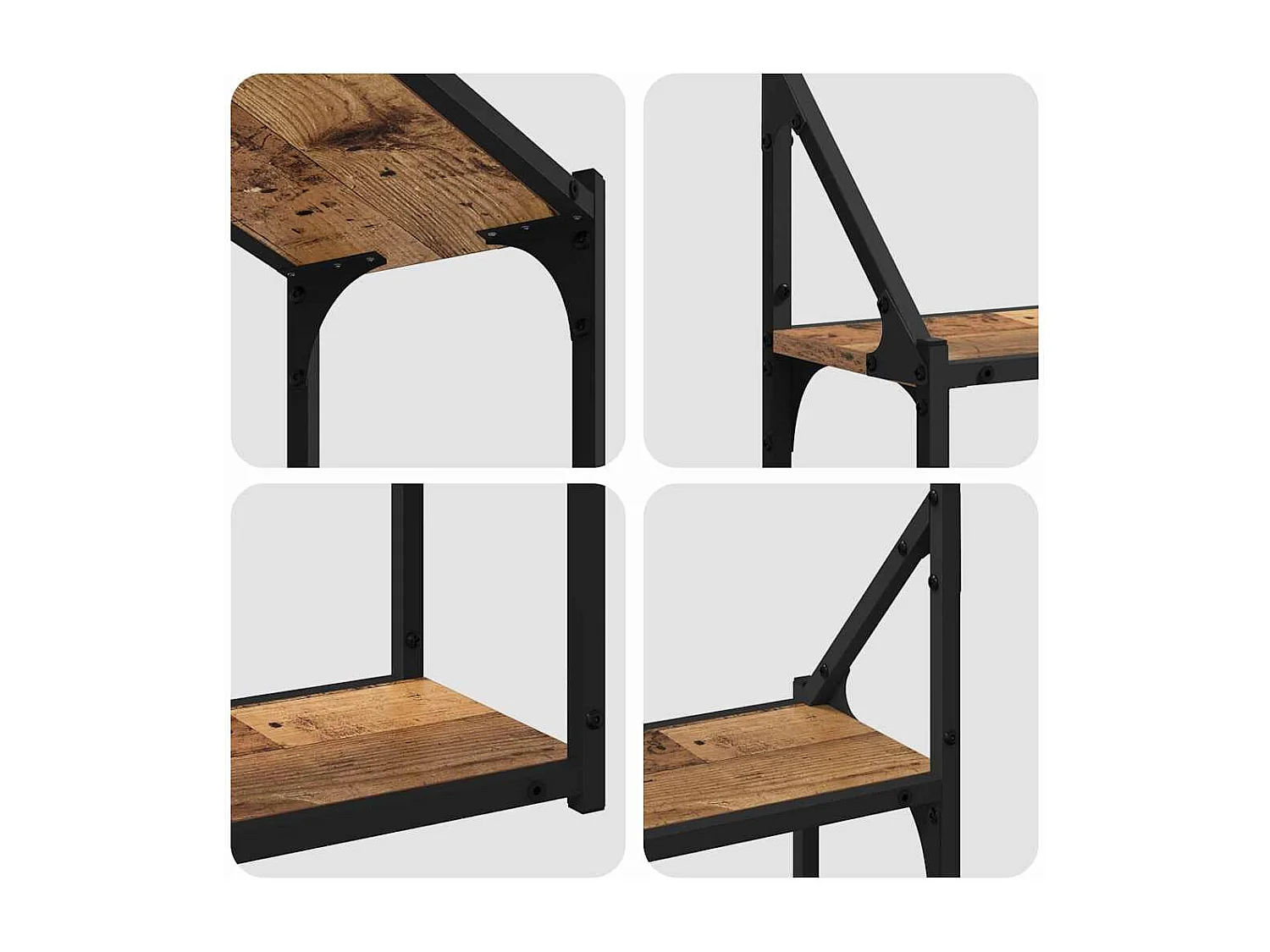 Estante de pared de madera antigua 60 x 21 x 51 cm Madera de ingeniería