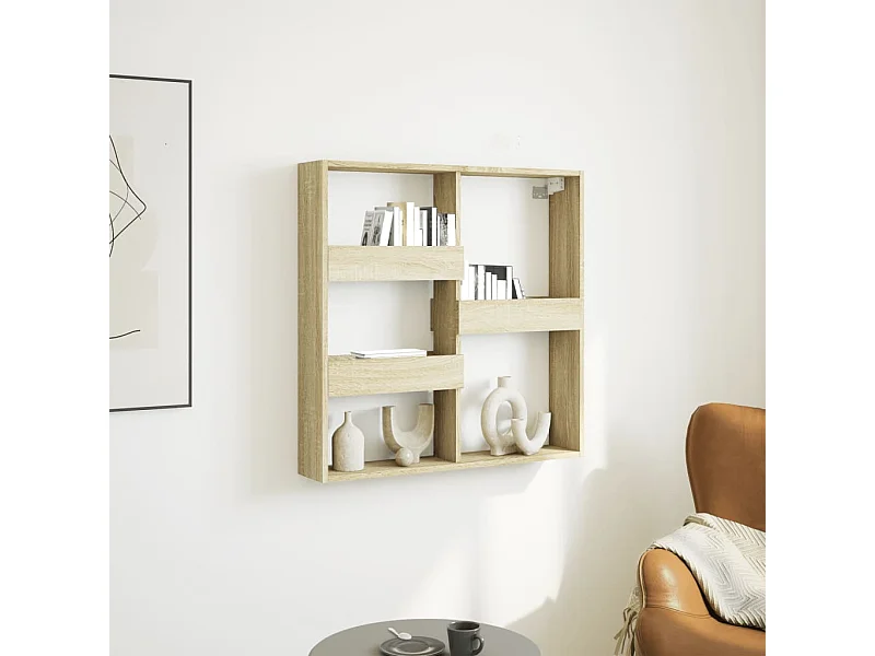 Sonoma eiken wandkast 80x15x80 cm bewerkt hout