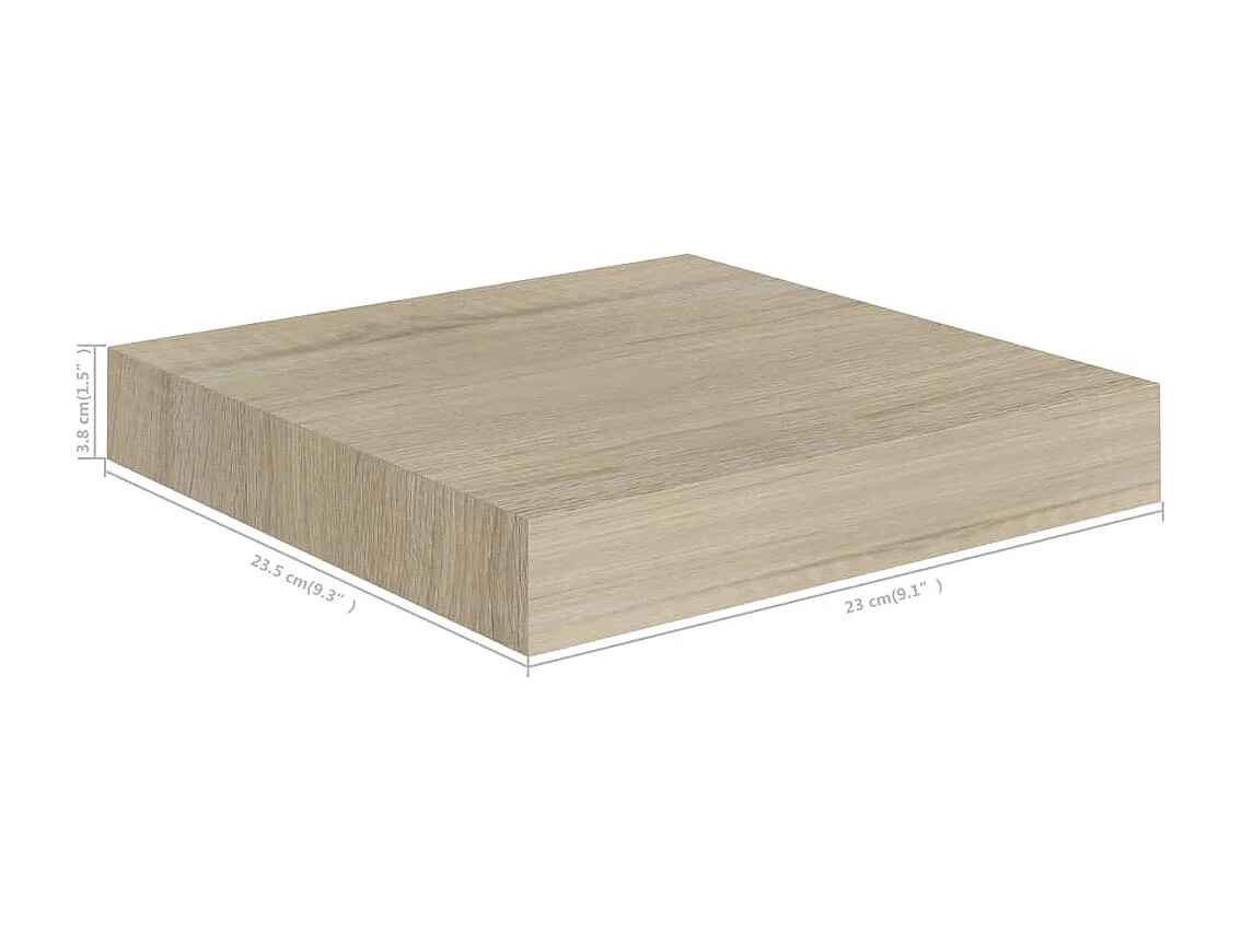 Estantes de pared flotantes 4 piezas roble 23x23,5x3,8 cm MDF